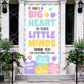 Aperturee - Aperturee Rainbow Hearts Teaching Valentines Day Door Cover